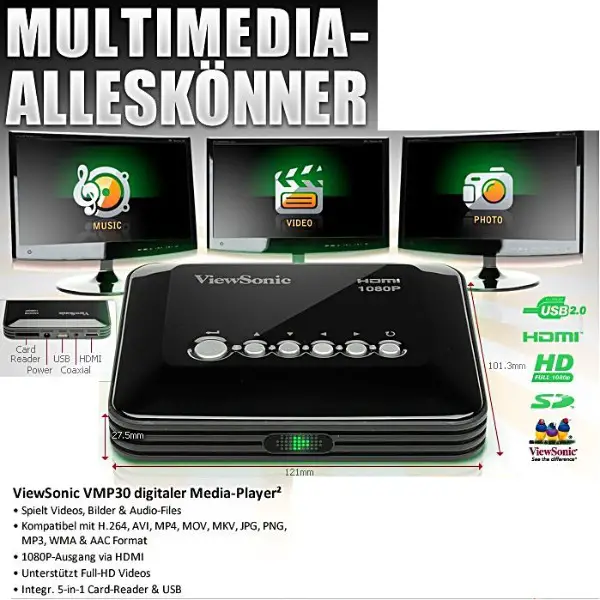 ViewSonic Multimedia-Player in Full HD